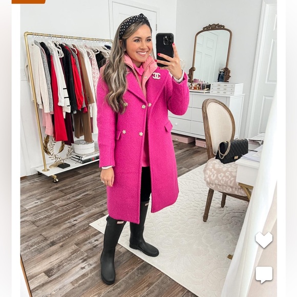 Ann Taylor XXS Petite Pink Notch Collar Wrap Coat with pockets - Picture 1 of 7